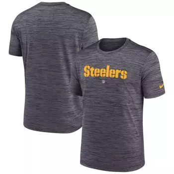 Мужская черная футболка Pittsburgh Steelers Velocity Performance Nike