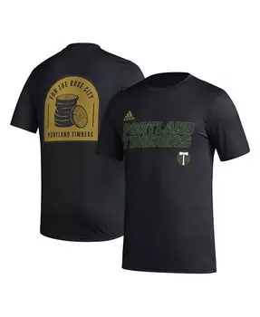 Мужская черная футболка Portland Timbers Team Jersey с крючками AEROREADY adidas, черный