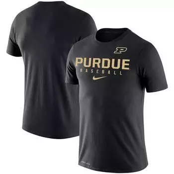 Мужская черная футболка Purdue Boilermakers Baseball Legend Performance Nike