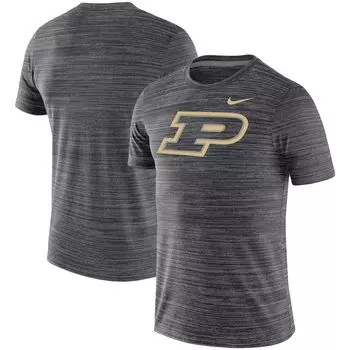 Мужская черная футболка Purdue Boilermakers Big & Tall Velocity Space Dye Nike