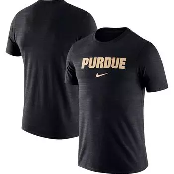 Мужская черная футболка Purdue Boilermakers Team Issue Velocity Performance Nike