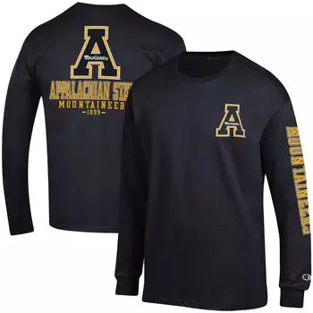 Мужская черная футболка с длинным рукавом Appalachian State Mountaineers Team Stack Champion
