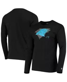Мужская черная футболка с длинным рукавом carolina panthers state New Era, черный