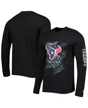 Мужская черная футболка с длинным рукавом houston texans combine authentic action New Era, черный