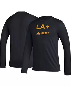Мужская черная футболка с длинным рукавом LA Galaxy Icon adidas, черный