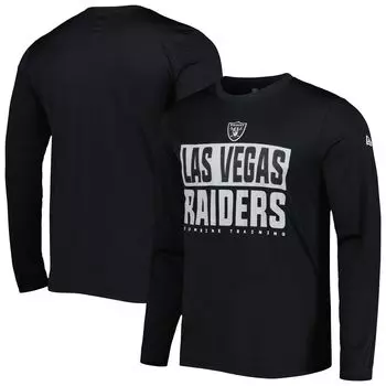 Мужская черная футболка с длинным рукавом Las Vegas Raiders Joint Authentic Offsides New Era