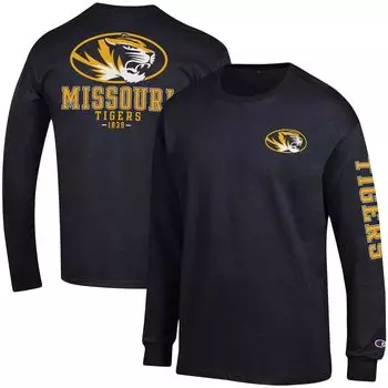 Мужская черная футболка с длинным рукавом Missouri Tigers Team Stack Champion
