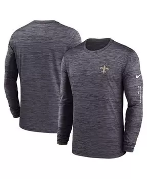 Мужская черная футболка с длинным рукавом New Orleans Saints Velocity Nike, черный