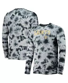 Мужская черная футболка с длинным рукавом New Orleans Saints Tie Dye New Era, черный