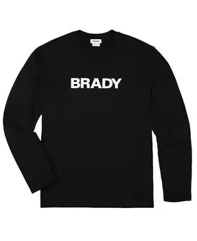 Мужская черная футболка с длинным рукавом с надписью BRADY, черный