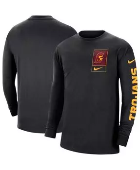 Мужская черная футболка с длинным рукавом usc trojans seasonal max90 2-hit Nike, черный