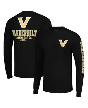 Мужская черная футболка с длинным рукавом Vanderbilt Commodores Team Stack Champion