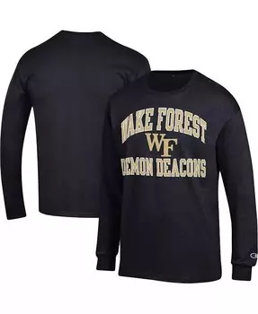 Мужская черная футболка с длинным рукавом Wake Forest Demon Deacons High Motor Champion, черный