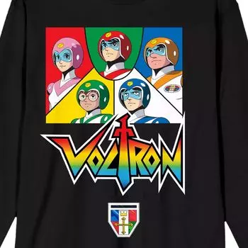 Мужская черная футболка с длинными рукавами и графическим рисунком Voltron Pilot Panels Licensed Character
