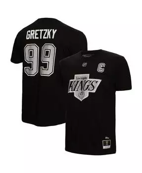 Мужская черная футболка с именем и номером Wayne Gretzky Los Angeles Kings Mitchell & Ness