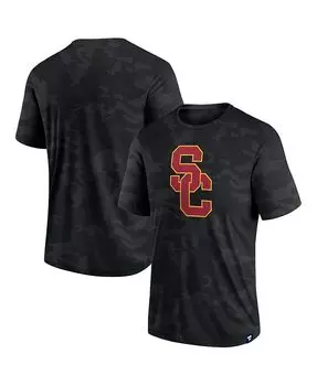 Мужская черная футболка с камуфляжным логотипом USC Trojans Fanatics, черный