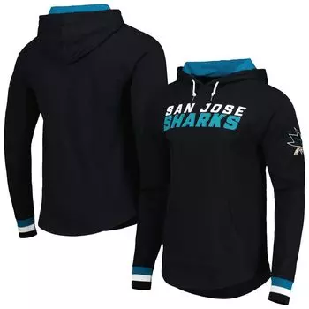 Мужская черная футболка с капюшоном и длинными рукавами Mitchell & Ness San Jose Sharks Legendary Slub