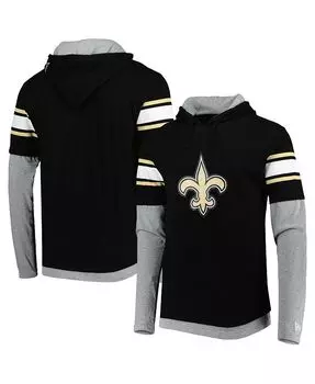 Мужская черная футболка с капюшоном New Orleans Saints с длинным рукавом New Era, черный