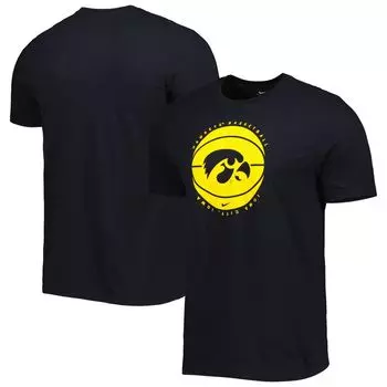 Мужская черная футболка с логотипом баскетбола Iowa Hawkeyes Nike