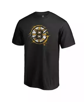 Мужская черная футболка с логотипом Boston Bruins Fanatics, черный