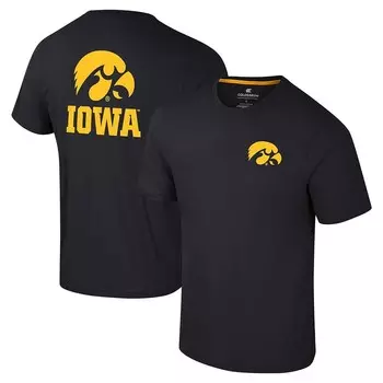 Мужская черная футболка с логотипом Colosseum Iowa Hawkeyes 2-Hit Active Blend, цвет Iwa Black