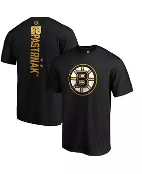 Мужская черная футболка с логотипом David Pastrnak Boston Bruins Playmaker Fanatics, черный