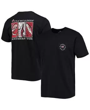 Мужская черная футболка с логотипом georgia bulldogs game day mosaic fish Southern Tide, черный