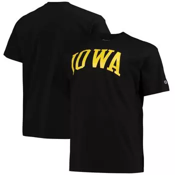 Мужская черная футболка с логотипом Iowa Hawkeyes Big & Tall Arch Team Champion