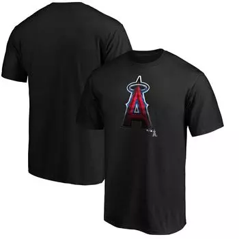 Мужская черная футболка с логотипом команды-талисмана Fanatics Los Angeles Angels Midnight