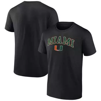 Мужская черная футболка с логотипом Miami Hurricanes Campus Fanatics