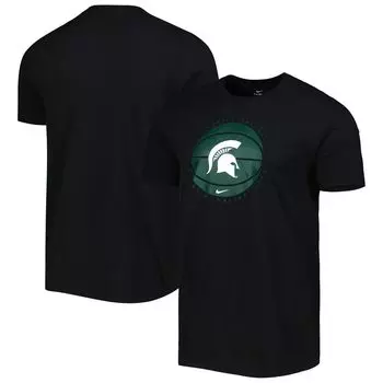Мужская черная футболка с логотипом Michigan State Spartans Basketball Nike