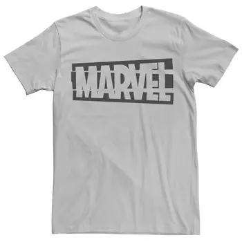 Мужская черная футболка с логотипом на плоской подошве с разрезом Marvel