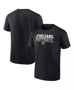 Мужская черная футболка с логотипом New Orleans Saints Big and Tall N'Orleans Football Statement Fanatics, черный