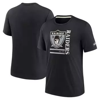 Мужская черная футболка с логотипом Nike Las Vegas Raiders Tri-Blend