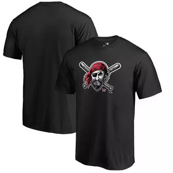 Мужская черная футболка с логотипом Pittsburgh Pirates Midnight Mascot Fanatics