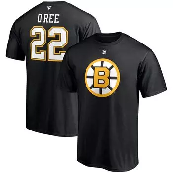 Мужская черная футболка с логотипом Willie O'Ree Boston Bruins с именем и номером игрока в отставке Stack Fanatics