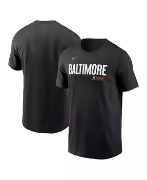 Мужская черная футболка с надписью Baltimore Orioles City Connect Nike, черный
