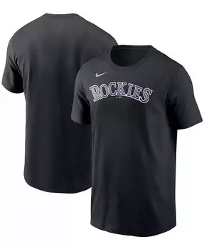 Мужская черная футболка с надписью Colorado Rockies Team Nike, черный