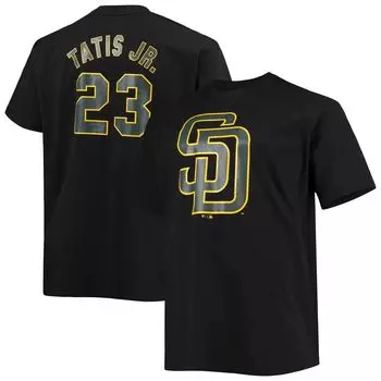Мужская черная футболка с надписью Fernando Tatis Jr. San Diego Padres Big & Tall с надписью «Имя и номер» Fanatics