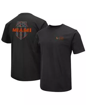 Мужская черная футболка с надписью Miami Hurricanes OHT в военном стиле Colosseum, черный