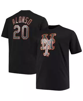 Мужская черная футболка с надписью Pete Alonso New York Mets Big and Tall, именем и номером Fanatics, черный