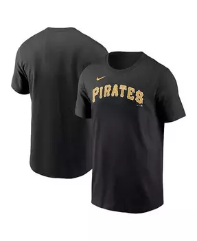 Мужская черная футболка с надписью Pittsburgh Pirates Fuse Nike, черный