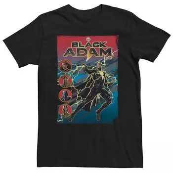 Мужская черная футболка с плакатом DC Comics Adam Lightning Adam & JSA Licensed Character