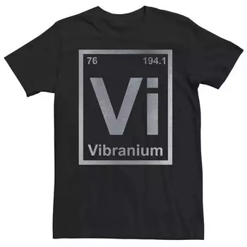 Мужская черная футболка с рисунком Marvel Vibranium Element Licensed Character