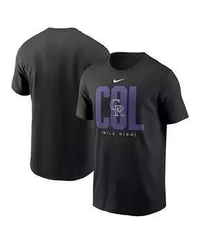 Мужская черная футболка с табло Colorado Rockies Nike, черный