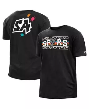 Мужская черная футболка san antonio spurs 2022/23 city edition из матового джерси New Era, черный
