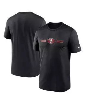 Мужская черная футболка san francisco 49ers horizontal lockup legend Nike, черный