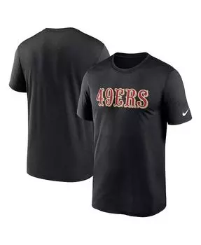 Мужская черная футболка San Francisco 49ers Legend Wordmark Performance Nike, черный