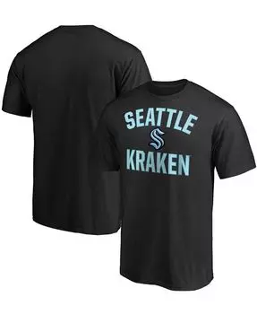 Мужская черная футболка Seattle Kraken Victory Arch Fanatics, черный