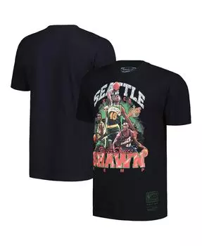 Мужская черная футболка Shawn Kemp Seattle SuperSonics Hardwood Classics Bling Concert Player Mitchell & Ness